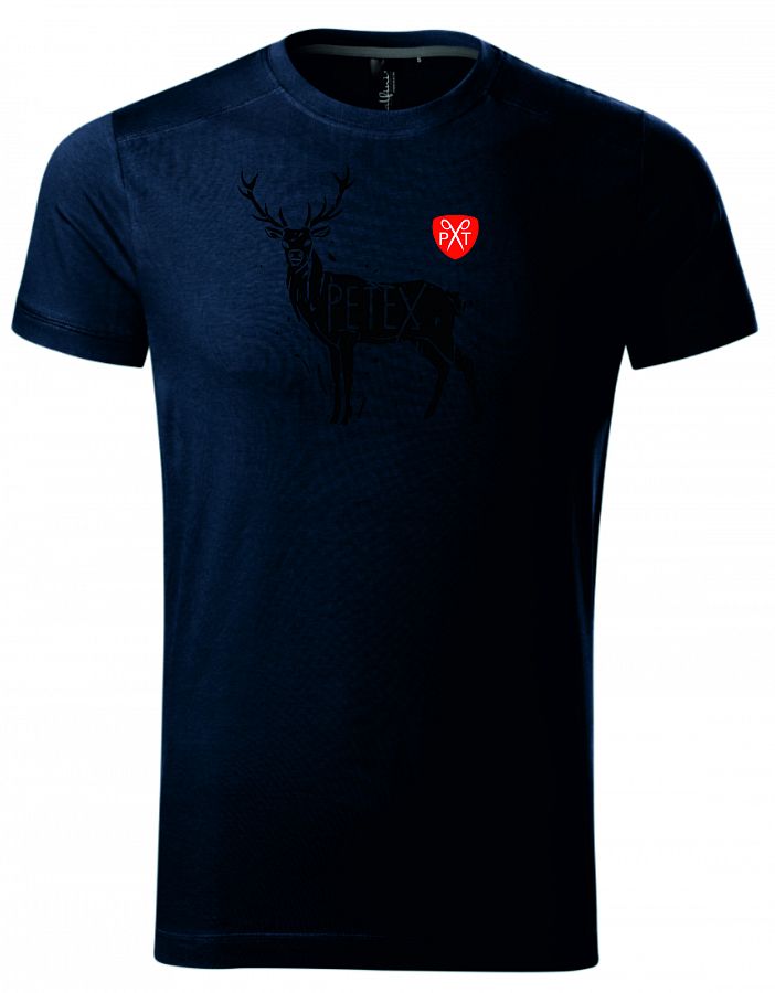 Pánské tričko myslivecké s jelenem PXT CREATIVE 150 ombre blue vel. S  - Obrázek